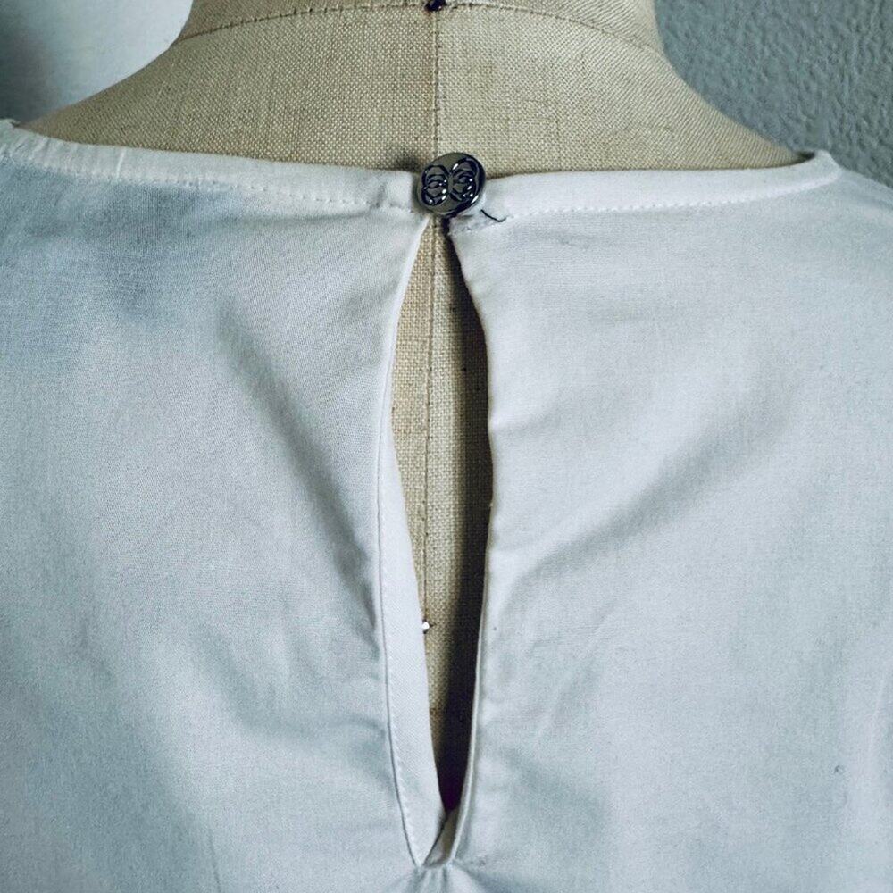 CeCe | NWT - White Flare Sleeve Cotton Blouse size XS - Picture 4 of 8